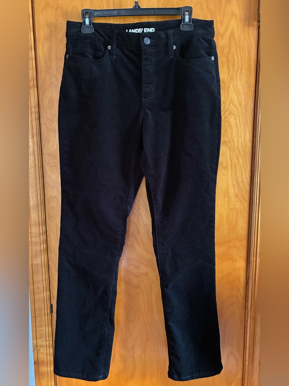 Lands’ End Women’s Black Corduroy Pants with Stretch - Size 8